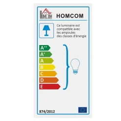 Lampadaire design industriel 3 ampoules max. 40 W abat-jour cage métal noir