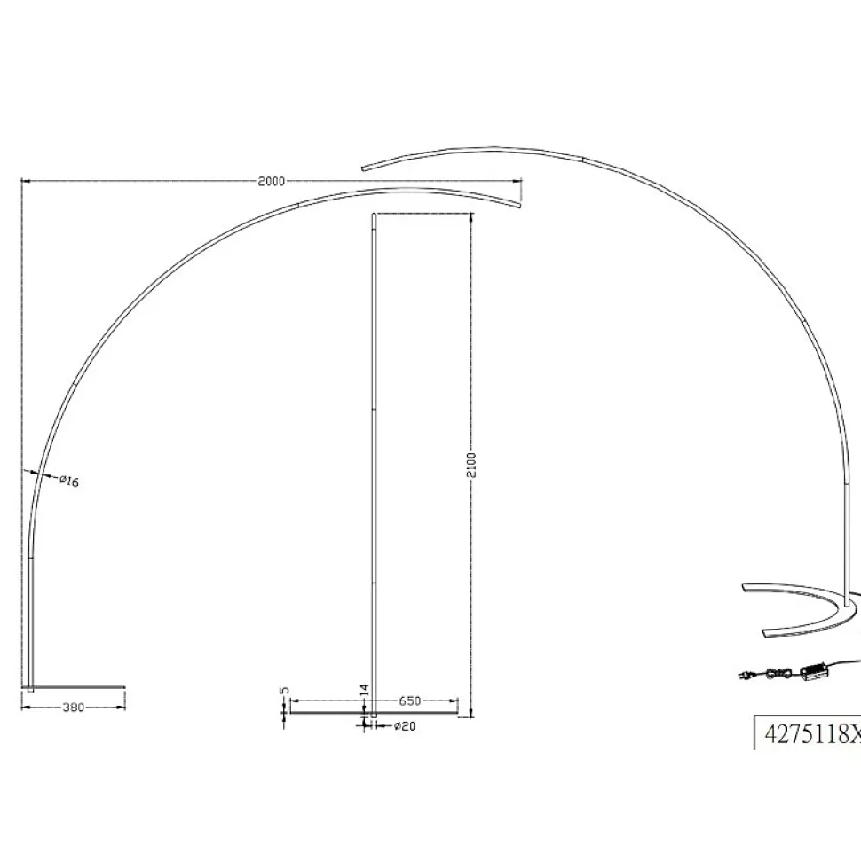 Lampadaire design, Lampadaire arc design Shanghai, TRIO