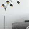 Lampadaire design, Lampadaire arc 5 lampes Tommy, TRIO