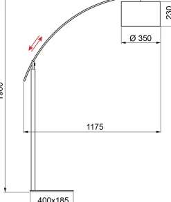 Lampadaire design, Lampadaire arc Rainbow, Aluminor