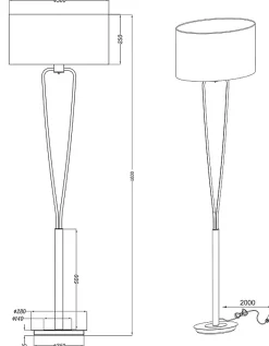 Lampadaire design, Lampe de sol Paris 2, TRIO