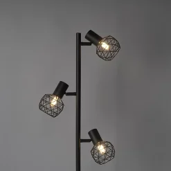 Lampadaire design noir 3 lumières orientables - Mesh