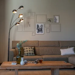 Lampadaire design noir 5 lumières - Sixties