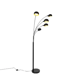 Lampadaire design noir 5 lumières - Sixties