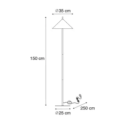 Lampadaire design noir - Triangolo