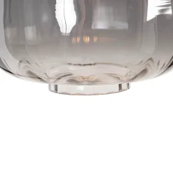 Lampadaire design noir avec verre fumé - Qara Down