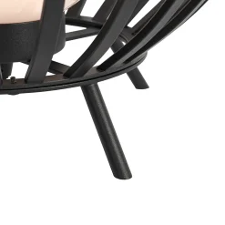 Lampadaire design noir avec opale 70 cm - Angela