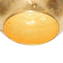 Lampadaire design noir avec verre doré - Bert