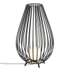 Lampadaire design noir avec opale 110 cm - Angela
