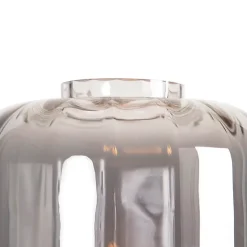 Lampadaire design noir avec verre fumé - Qara