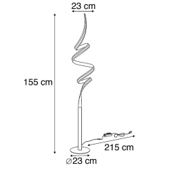 Lampadaire design noir avec LED et variateur - Twisted