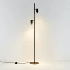 Lampadaire design noir double spots orientables - Elya