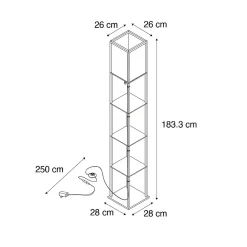 Lampadaire design noir et blanc avec LED - Nea