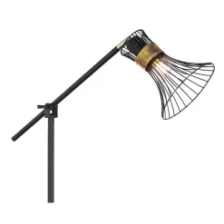 Lampadaire design Purra - H. 149 cm - Noir et doré
