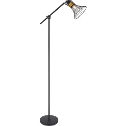 Lampadaire design Purra - H. 149 cm - Noir et doré