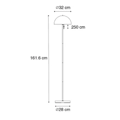 Lampadaire d'extérieur blanc rechargeable à intensité variable 3 niveaux - Keira