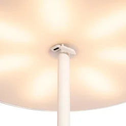 Lampadaire d'extérieur blanc rechargeable à intensité variable 3 niveaux - Keira