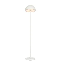 Lampadaire d'extérieur blanc rechargeable à intensité variable 3 niveaux - Keira