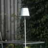 Lampadaire d'extérieur blanc avec LED à 3 niveaux de luminosité sur énergie solaire - Ferre