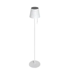 Lampadaire d'extérieur blanc avec LED à 3 niveaux de luminosité sur énergie solaire - Ferre