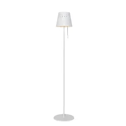 Lampadaire d'extérieur blanc avec LED à 3 niveaux de luminosité sur énergie solaire - Ferre