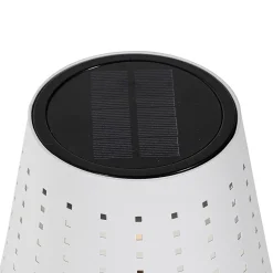 Lampadaire d'extérieur blanc avec LED à 3 niveaux de luminosité sur énergie solaire - Ferre