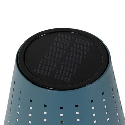 Lampadaire d'extérieur bleu avec LED à 3 niveaux de luminosité sur solaire - Ferre