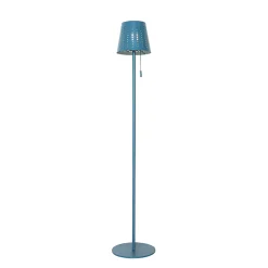 Lampadaire d'extérieur bleu avec LED à 3 niveaux de luminosité sur solaire - Ferre