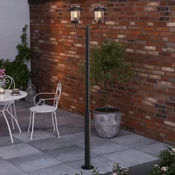Lampadaire d'extérieur Caprera noir E27 IP44 GoodHome