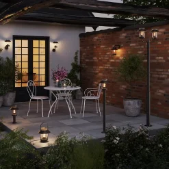 Lampadaire d'extérieur Caprera noir E27 IP44 GoodHome