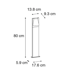 Lampadaire d'extérieur industriel noir IP44 - Femke