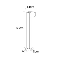 Lampadaire d'extérieur industriel noir 65 cm IP44 - Baleno