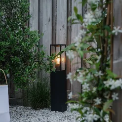 Lampadaire d'extérieur industriel noir 80 cm IP44 - Charlois