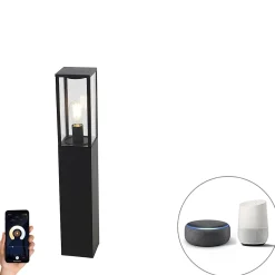 Lampadaire d'extérieur intelligent noir 80 cm avec Wifi ST64 - Charlois