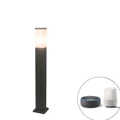 Lampadaire d'extérieur intelligent gris foncé 80 cm avec Wifi P45 - Malios