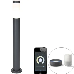 Lampadaire d'extérieur intelligent anthracite 80 cm avec Wifi P45 - Rox