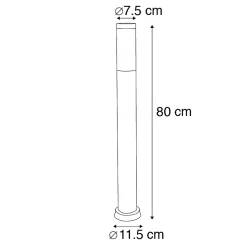 Lampadaire d'extérieur intelligent anthracite 80 cm avec Wifi P45 - Rox