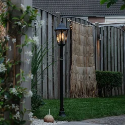 Lampadaire d'extérieur intelligent noir 170 cm avec WiFi ST64 - New Orleans