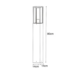 Lampadaire d'extérieur intelligent noir avec verre nervuré 80 cm avec WiFi A60 - Charlois