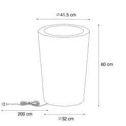 Lampadaire d'extérieur intelligent avec jardinière blanc IP65 avec LED Wifi A60 - Verano