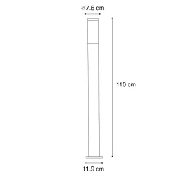 Lampadaire d'extérieur moderne noir 110 cm IP44 - Rox