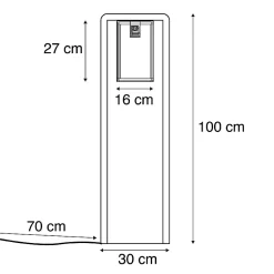Lampadaire d'extérieur moderne noir - Rotterdam Balanco