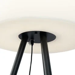 Lampadaire d'extérieur moderne noir IP44 avec LED solaire - Virginia