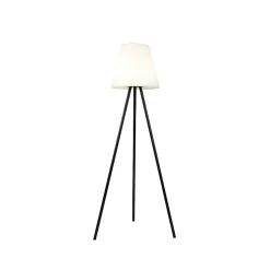 Lampadaire d'extérieur moderne noir IP44 avec LED solaire - Virginia