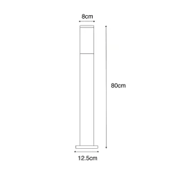 Lampadaire d'extérieur moderne brun rouille 80 cm - Malios