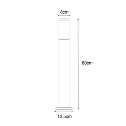 Lampadaire d'extérieur moderne gris foncé avec fumée 80 cm - Malios