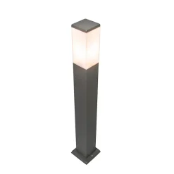 Lampadaire d'extérieur moderne gris foncé avec opale 80 cm IP44 - Malios