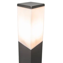 Lampadaire d'extérieur moderne gris foncé avec opale 80 cm IP44 - Malios