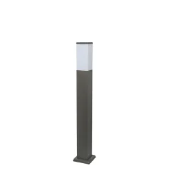 Lampadaire d'extérieur moderne gris foncé avec opale 80 cm IP44 - Malios