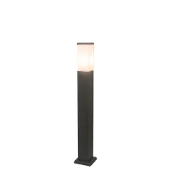 Lampadaire d'extérieur moderne gris foncé avec opale 80 cm IP44 - Malios